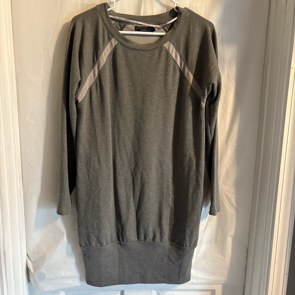 PrAna Women’s Rosie Dress Sz XS Cozy Sweater Dress Grey Knit Soft Casual Midi